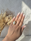 Bague Ajustable Perle Baroque Élisa – Acier Inoxydable & Plaqué Or 18K