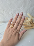 Bague Silhouette Dorée 18K – Acier Inoxydable Réglable