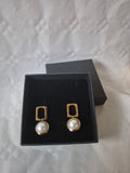 Boucles d’Oreilles Pendants & Perles Nacre – Acier Inoxydable Plaqué Or 16K