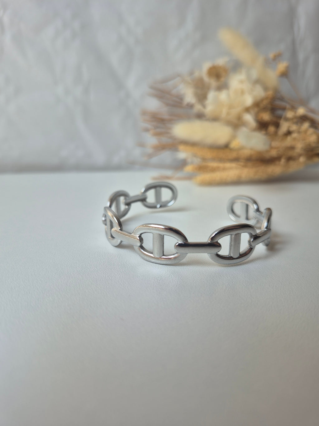 Bracelet Maille Marine en Acier Inoxydable – Finition Argentée