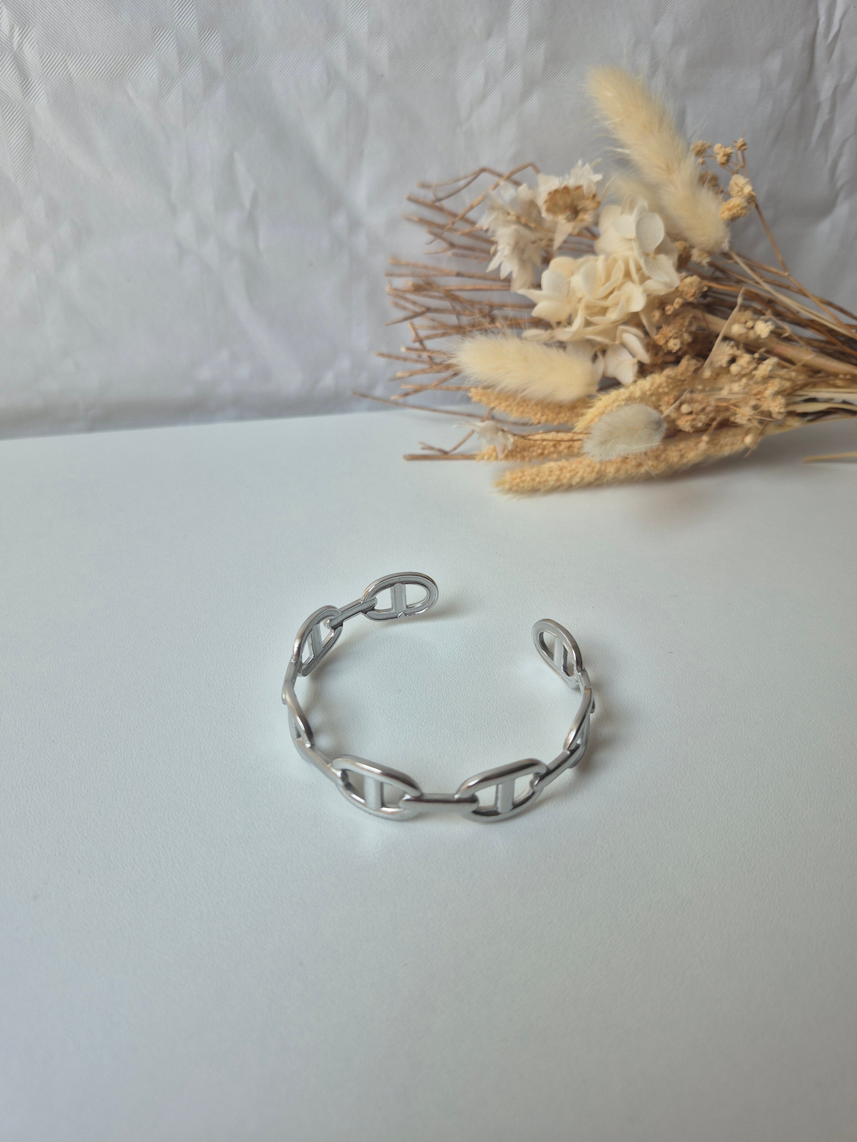 Bracelet Maille Marine en Acier Inoxydable – Finition Argentée