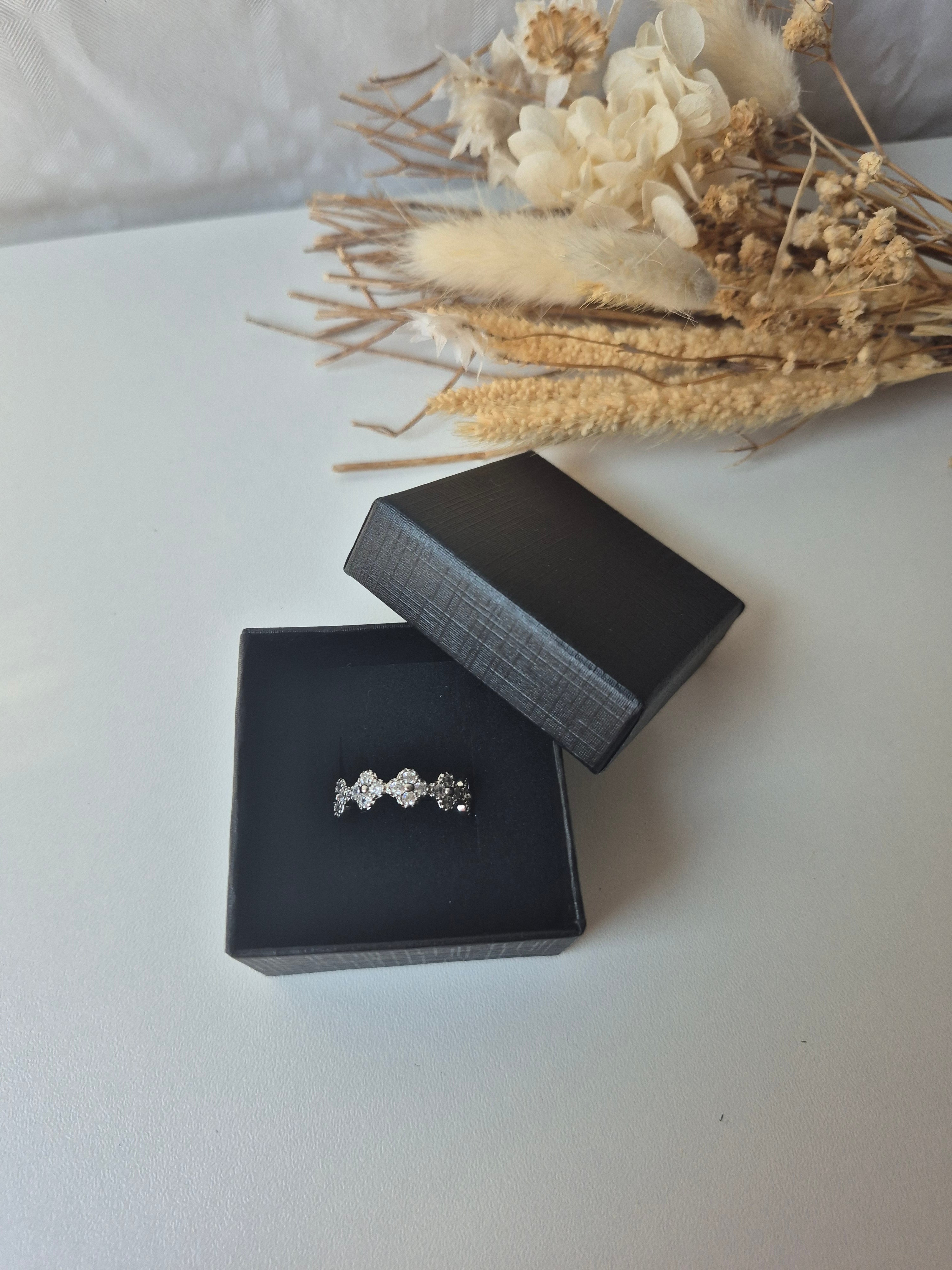 Bague Vintage Plaquée Or 18K Ajustable – Zircon Brillant – Taille Réglable