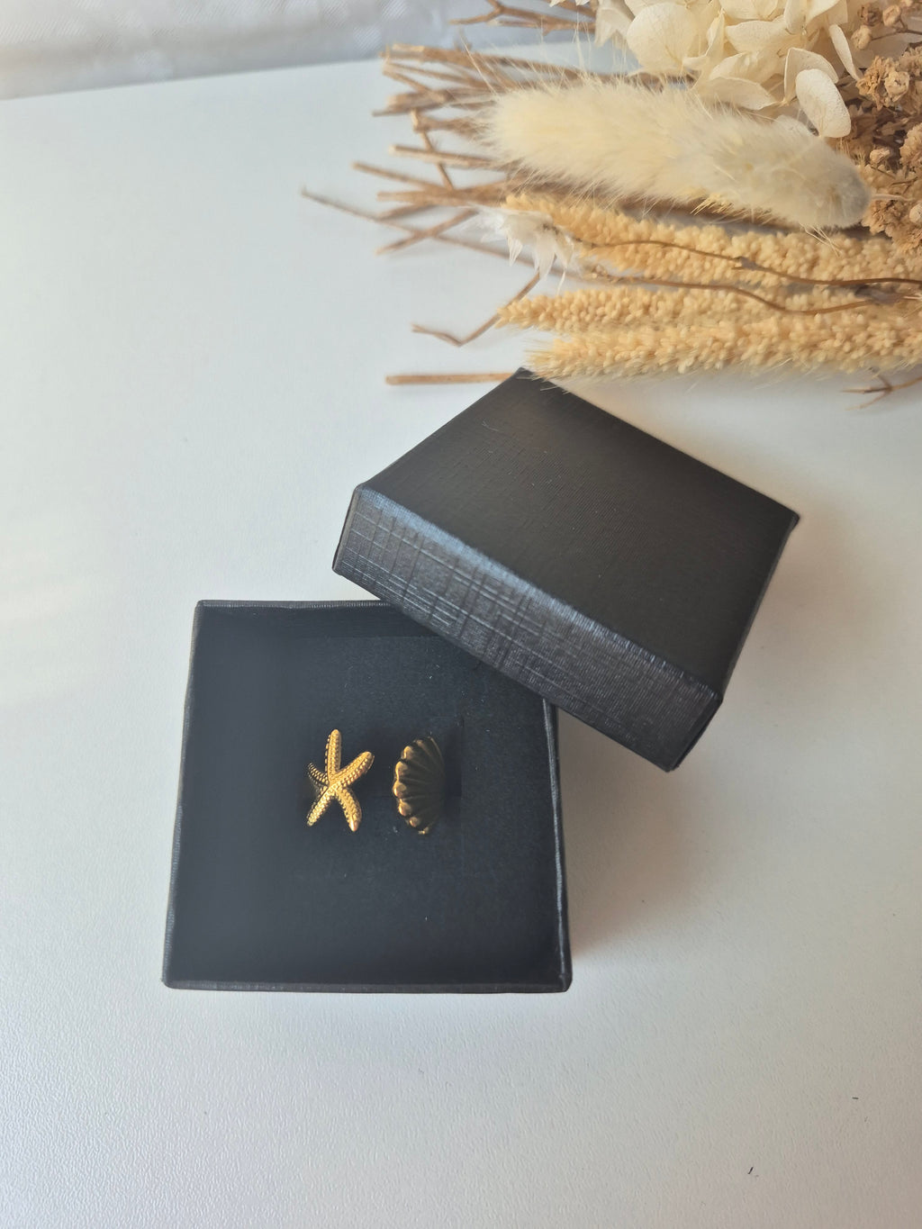 Bague Ajustable Dorée Coquillage & Étoile de Mer en Acier Inoxydable 304 – Style Bohème Chic