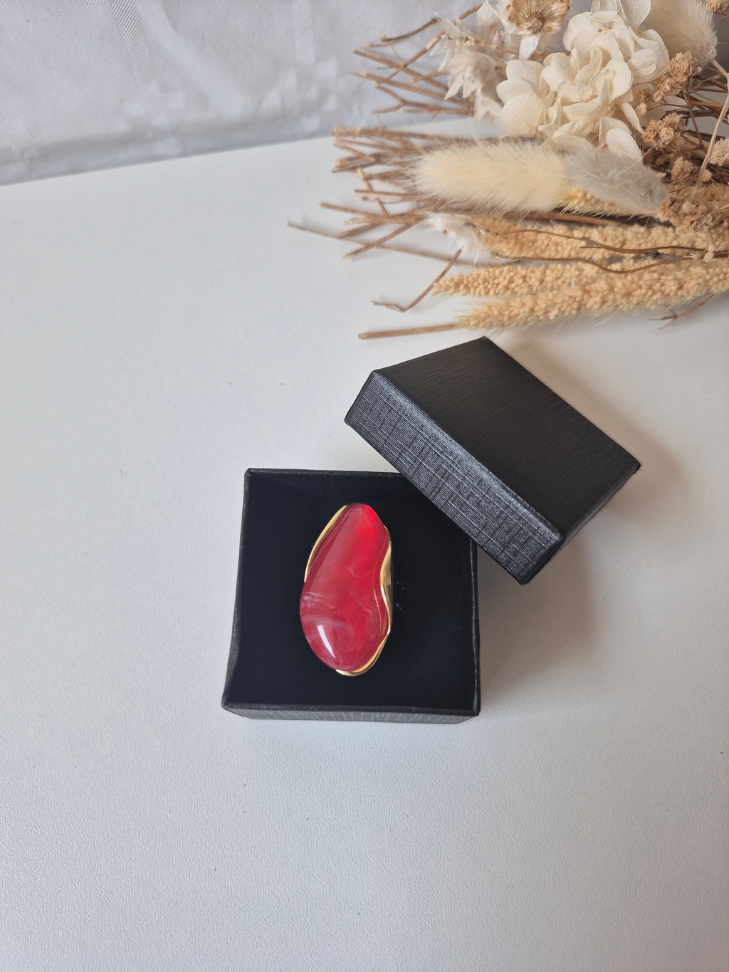 Bague Ajustable Goutte d'Eau en Acier Inoxydable – Collection Organique