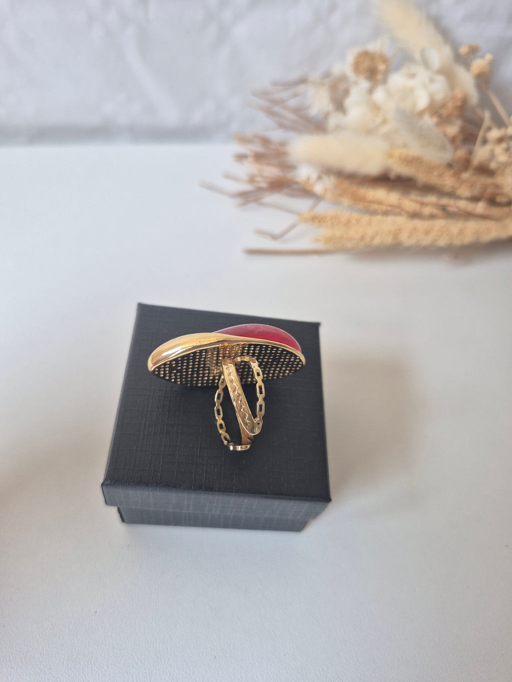 Bague Ajustable Goutte d'Eau en Acier Inoxydable – Collection Organique