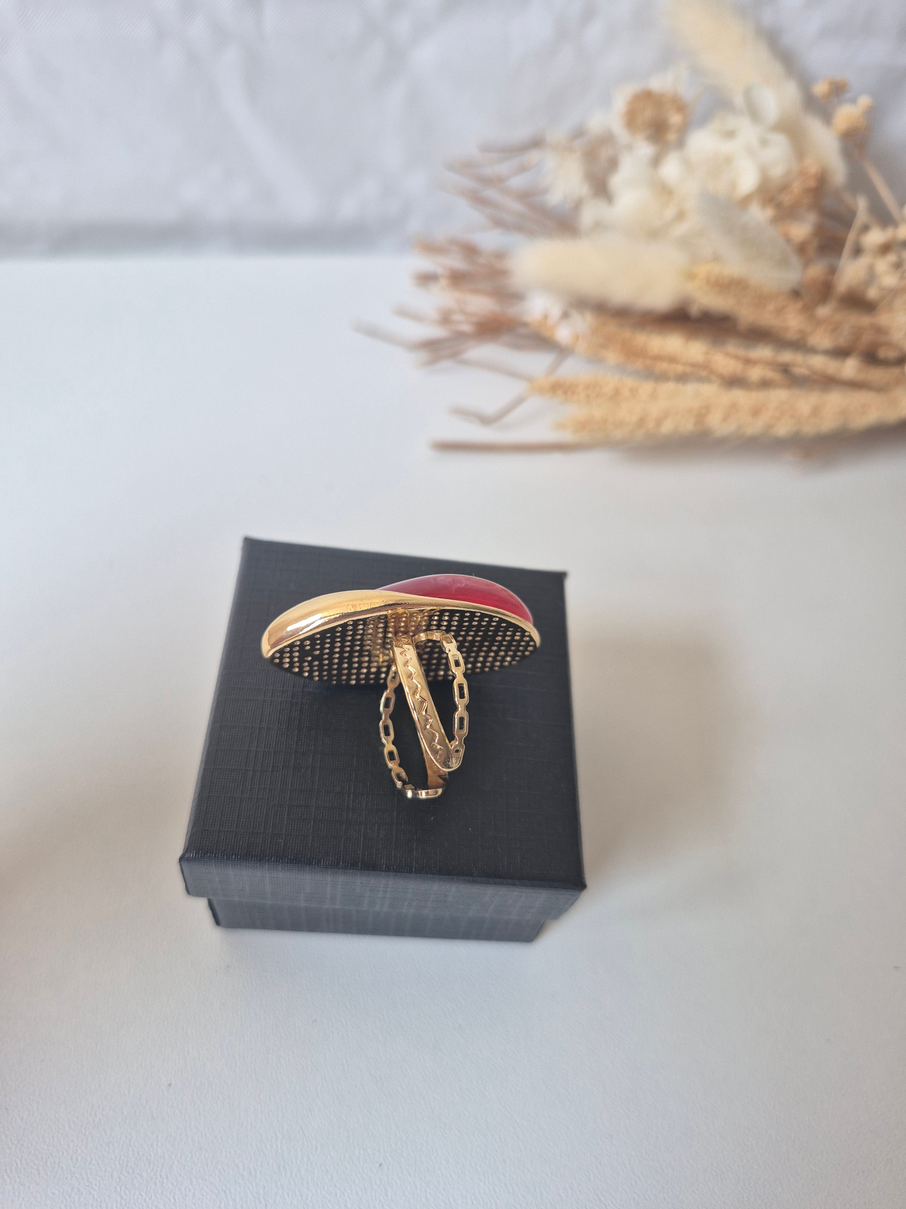Bague Ajustable Goutte d'Eau en Acier Inoxydable – Collection Organique
