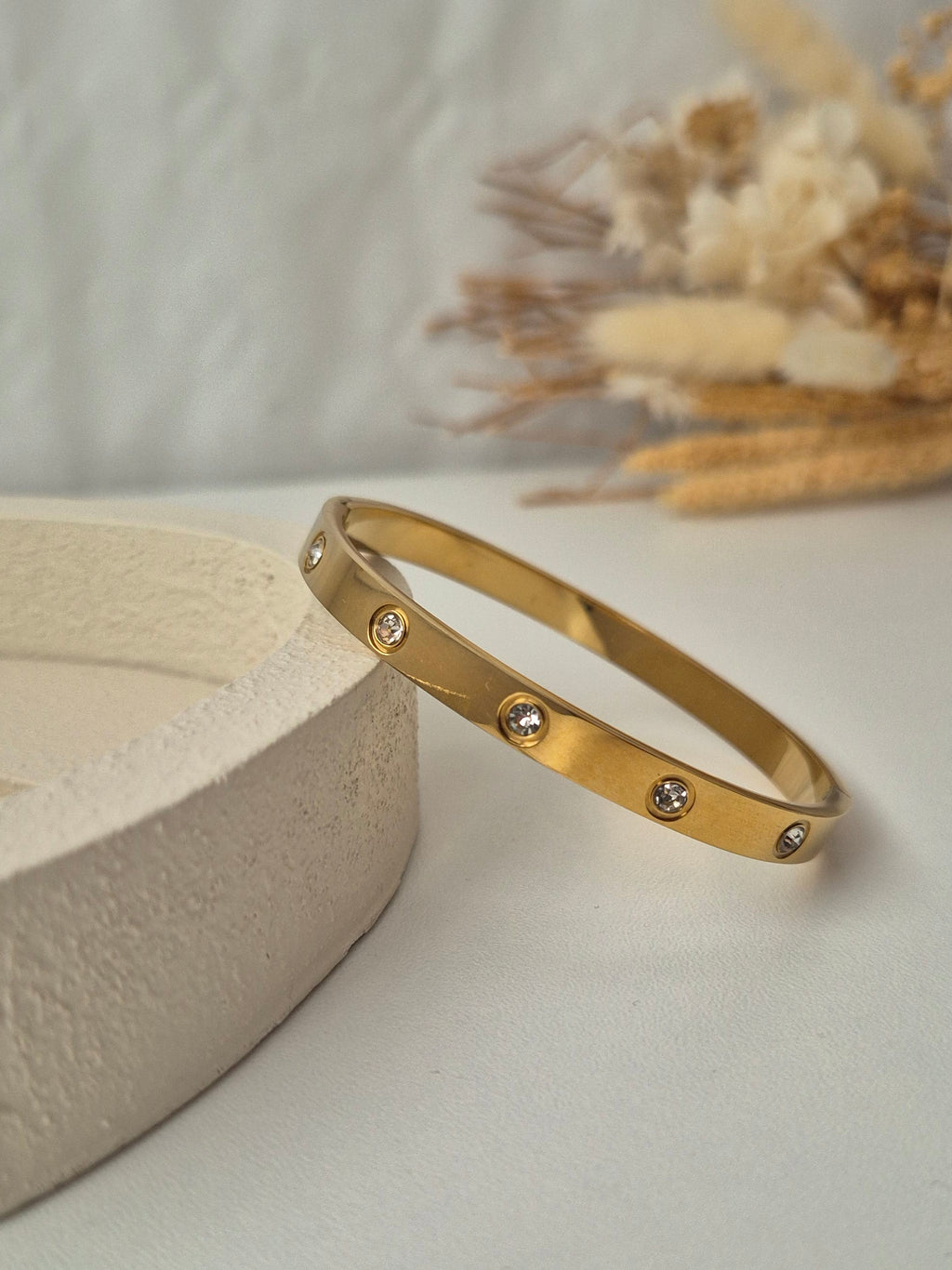 Bracelet Jonc Doré Femmes – Acier Inoxydable 304 & Plaqué Or 18K