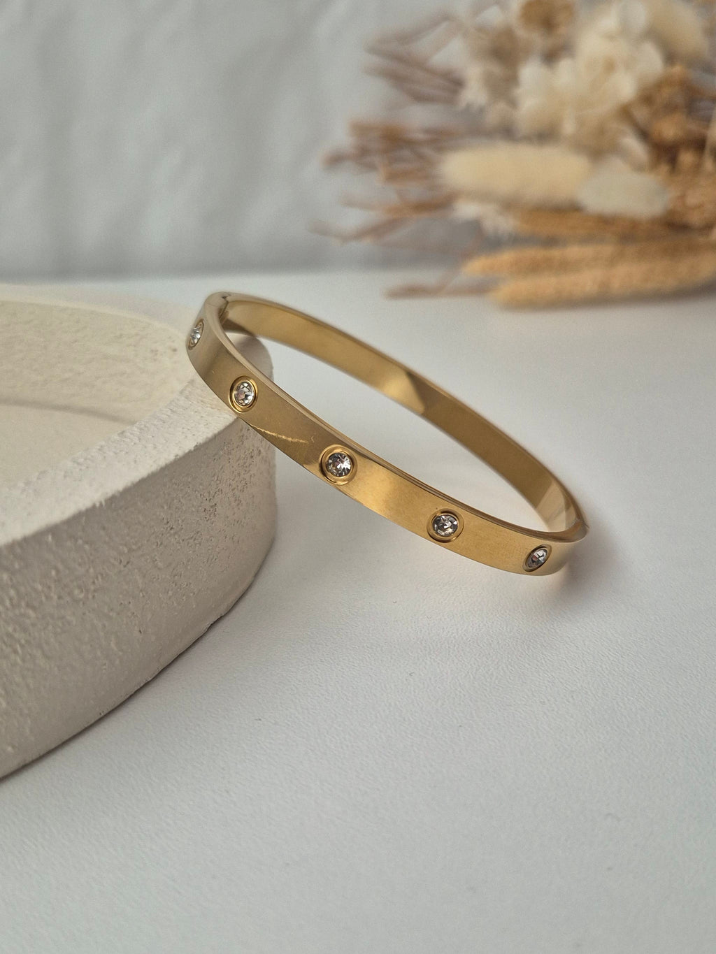 Bracelet Jonc Doré Femmes – Acier Inoxydable 304 & Plaqué Or 18K