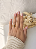 Bague Ajustable Dorée Coquillage & Étoile de Mer en Acier Inoxydable 304 – Style Bohème Chic
